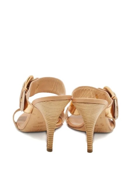 Papuci tip mules Giuseppe Zanotti din piele auriu