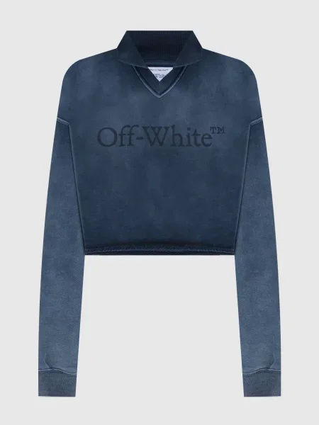 Світшот-поло з логотипом Off-white синій