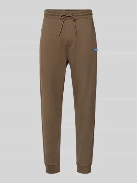 Spodnie dresowe o kroju comfort fit z czystej bawełny model ‘NAPIN’ Hugo Blue