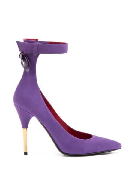 Pantofi cu toc Valentino Garavani din piele de căprioară violet