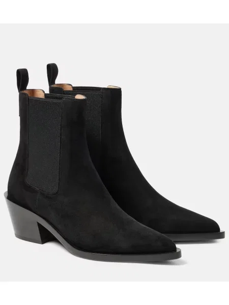 Cizme scurte Gianvito Rossi din piele de căprioară negru