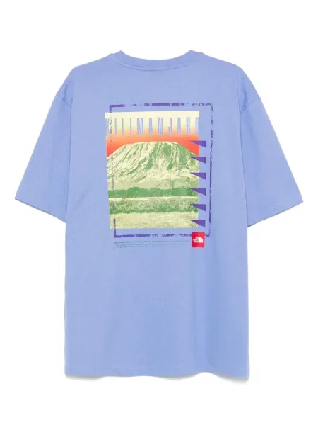 Raštuotas marškinėliai The North Face mėlyna