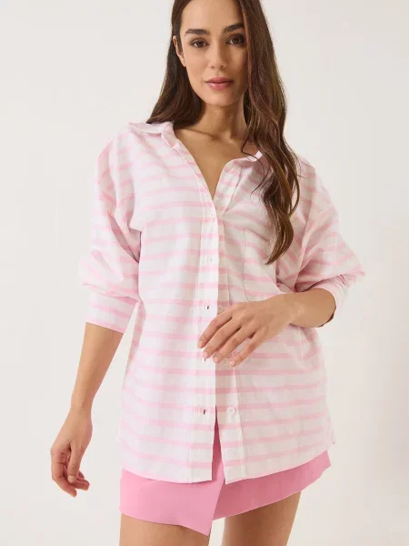 Bianco Lucci Bluză roz alb