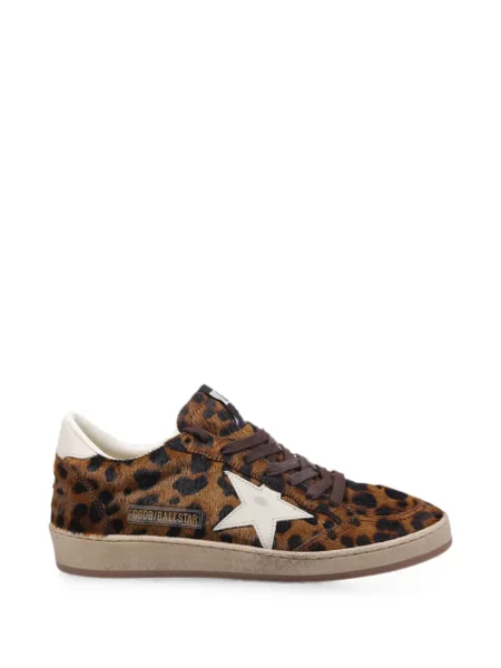 Sneakerși Golden Goose Ball Star cu imagine cu model leopard maro