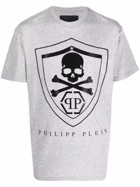 Tricou Philipp Plein cu imagine gri