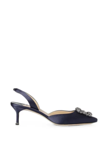 Pantofi cu toc Manolo Blahnik cu cataramă slingback albastru