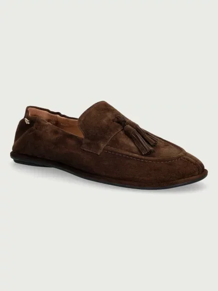 Dune London mocasini pentru femei din piele Grounding maro
