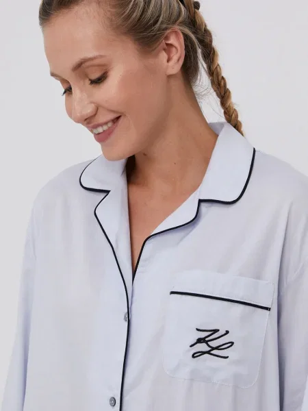 Горнище на пижама Karl Lagerfeld синьо