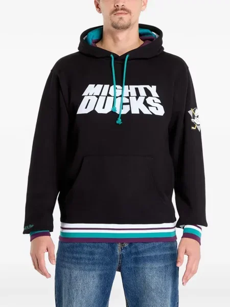 Hanorac cu glugă Mitchell & Ness cu cordon negru