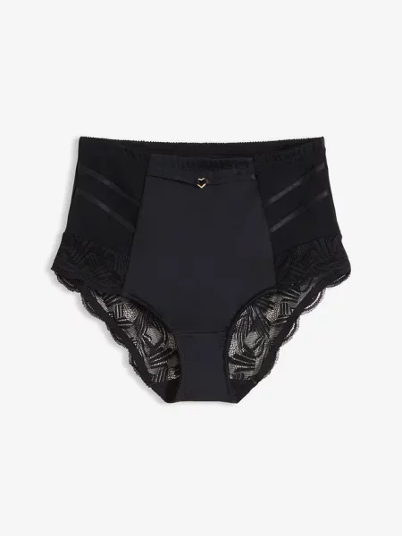 Figi shape z koronką o średnim stopniu modelowania czarne