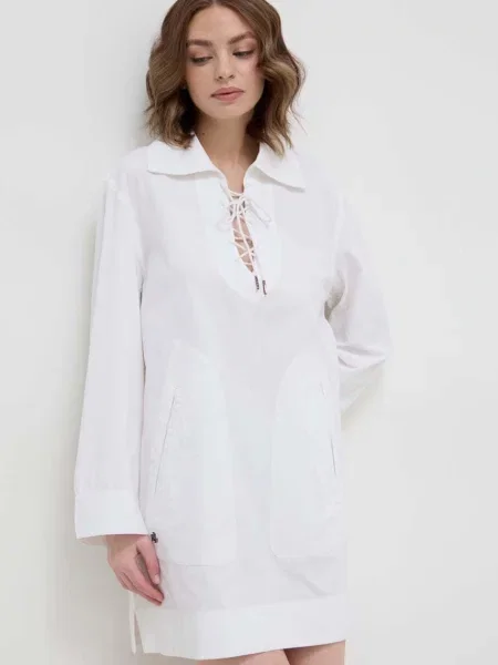 Plážový plášť Lauren Ralph Lauren bílá