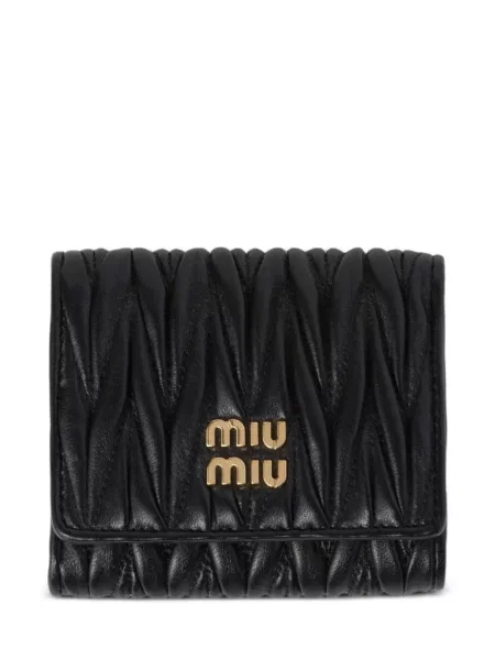 Δερμάτινος πορτοφόλι Miu Miu μαύρο