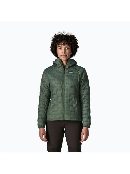 Geacă izolată pentru femei Patagonia Micro Puff Hoody canopy green verde