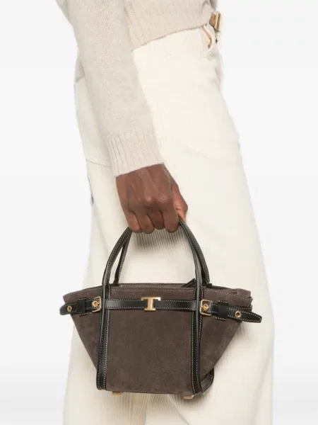 Τσάντα shopper Tod's με αγκράφα καφέ