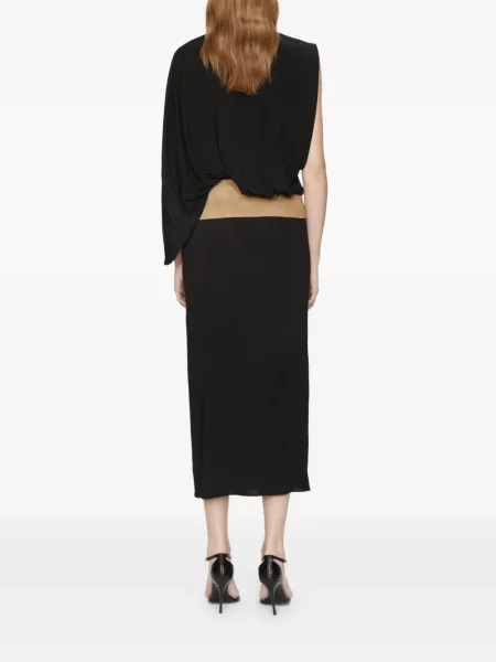 Rochie Christopher Esber din piele de căprioară de costum negru