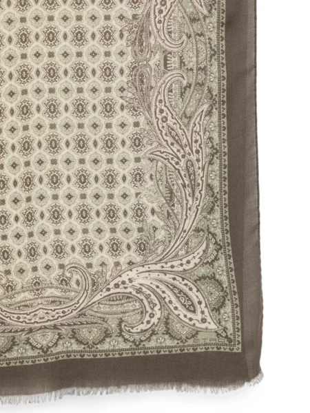 Κασκόλ Etro με κρόσσια paisley πράσινο
