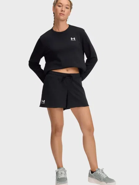 Короткие махровые спортивные шорты Under Armour черные