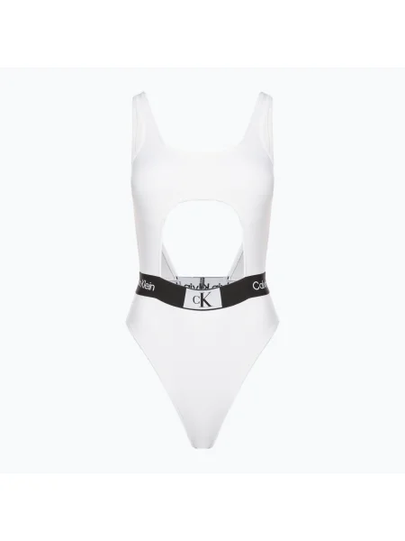 Дамски бански костюм от една част Calvin Klein Cut Out One Piece-Rp white бяло