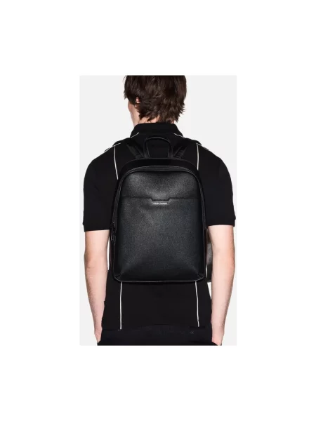 Torba Armani Exchange skórzana czarna