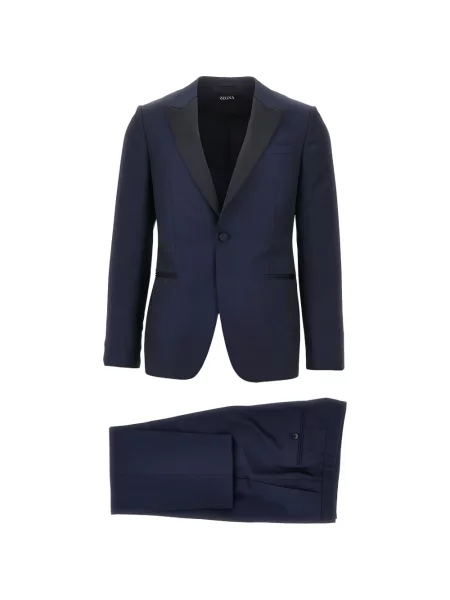 Costum Zegna cu rever albastru