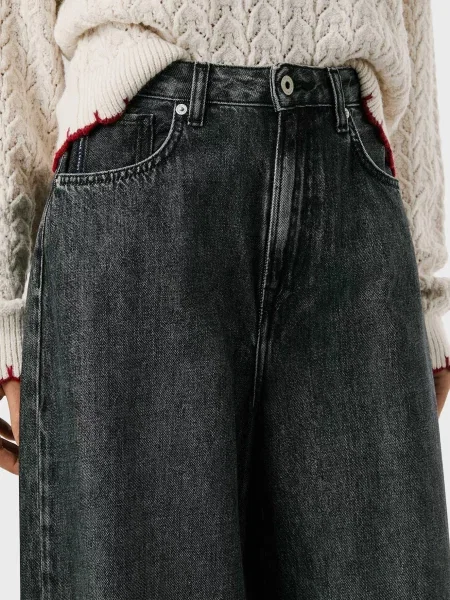 Широкие джинсы Pepe Jeans черные