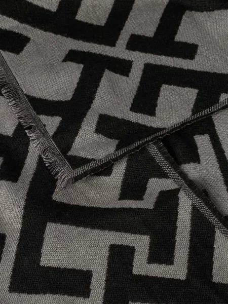 Szal z dodatkiem wełny Tommy Hilfiger czarna