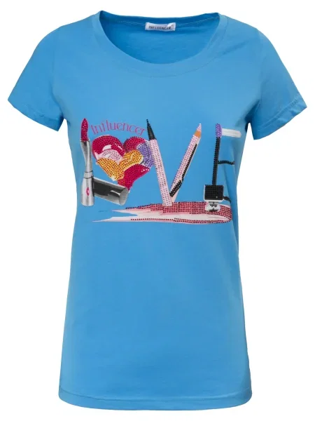 Influencer Tričko Love orchidej / pink / starorůžová černá