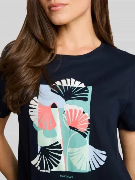 T-shirt o kroju regular fit z czystej bawełny Tom Tailor