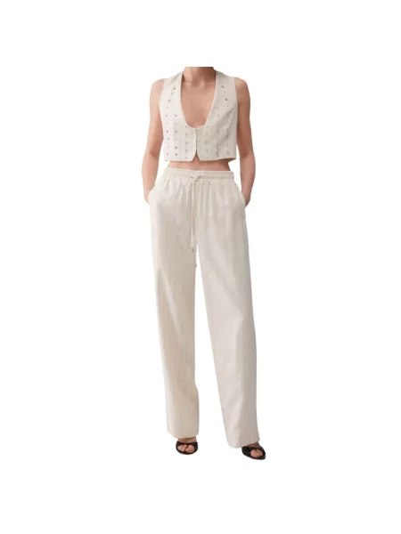 Kamizelka Liu Jo w paski beżowa