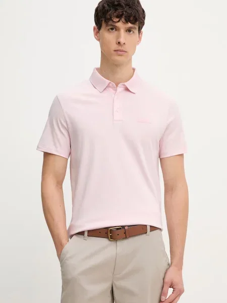 Tricou polo Calvin Klein roz
