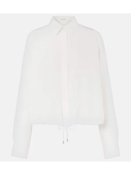 Top Loewe de mătase alb