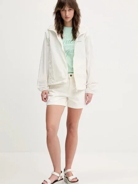 Джинсові шорти Guess Jeans однотонні висока посадка бежевий