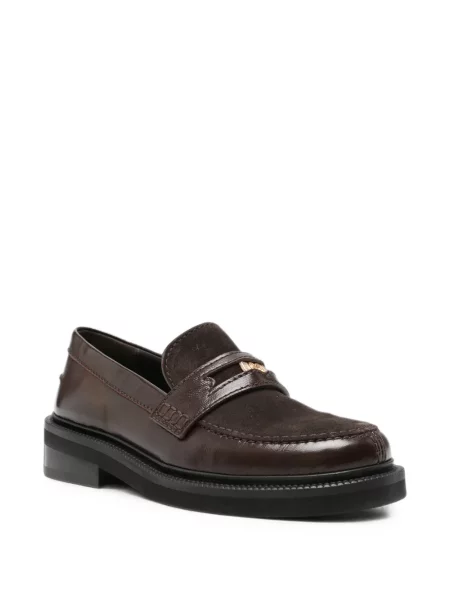 Pantofi loafer Maje cu autograf maro