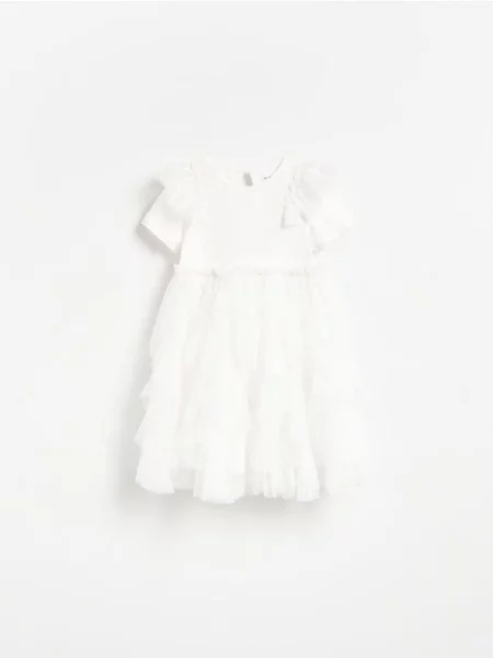 Reserved Rochie cu volane din tul crem