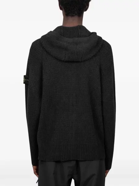 Bouclé hanorac Stone Island cu strasuri negru
