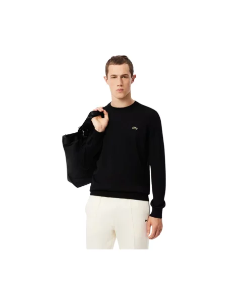 Sweter Lacoste wełniany czarny