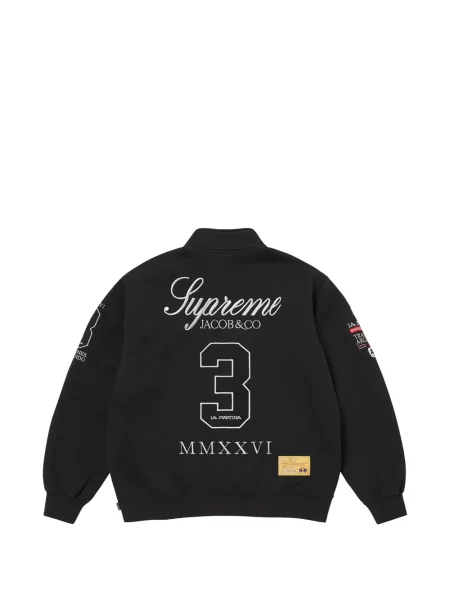 Hanorac cu fermoar Supreme cu broderie negru
