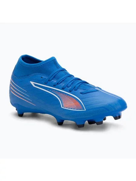 Кросівки футбольні PUMA Ultra 6 Play+ FG/AG ultra blue/puma white/glowing red білі