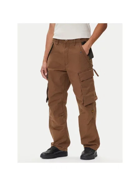 G-Star Raw Szövet nadrág Straight Fit barna
