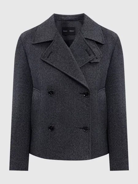 Двобортна куртка Nola з вовною в стилі жакета Proenza Schouler сіра