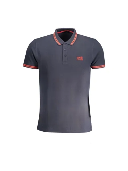 Krótka koszulka polo Cavalli Class niebieska