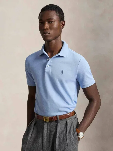 Tricou polo Polo Ralph Lauren plasă de plasă albastru