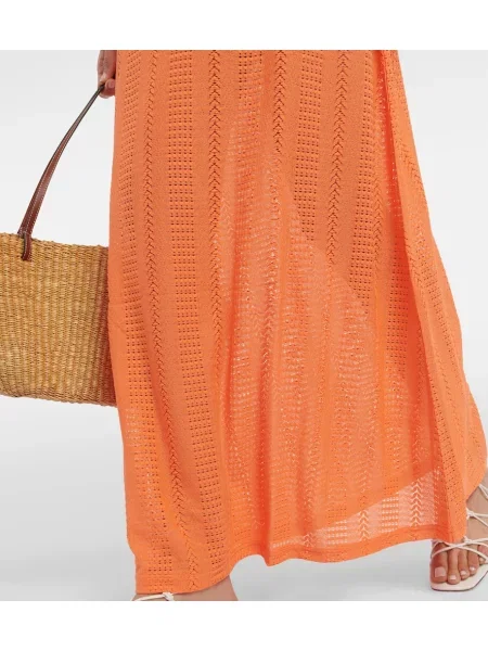 Rochie maxi Melissa Odabash cu gât halter de costum portocaliu