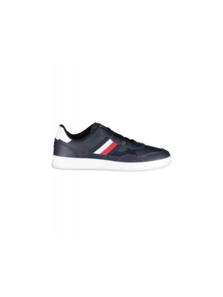 Trampki Tommy Hilfiger z nadrukiem skórzane retro niebieskie