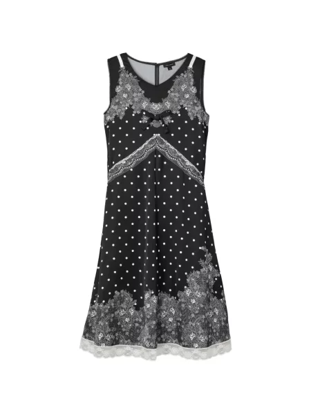 Rochie midi Marc Jacobs cu buline din dantelă până la genunchi negru