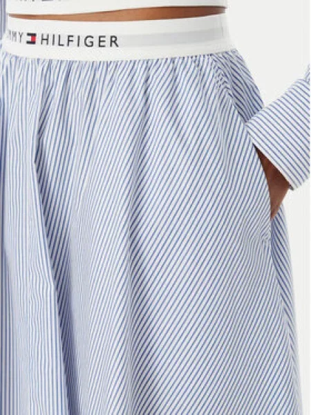 Tommy Hilfiger Midi sijonas A-Line Fit mėlyna