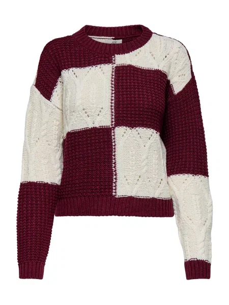 JDY Pulover JDYJusty purpurna bijela