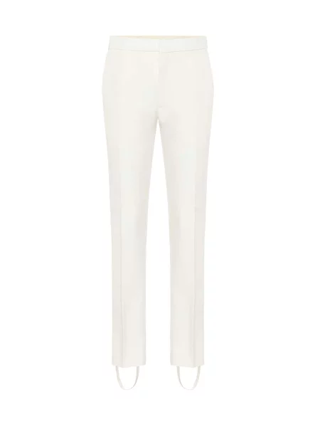 Pantaloni Wardrobe.nyc cu talie înaltă de lână alb