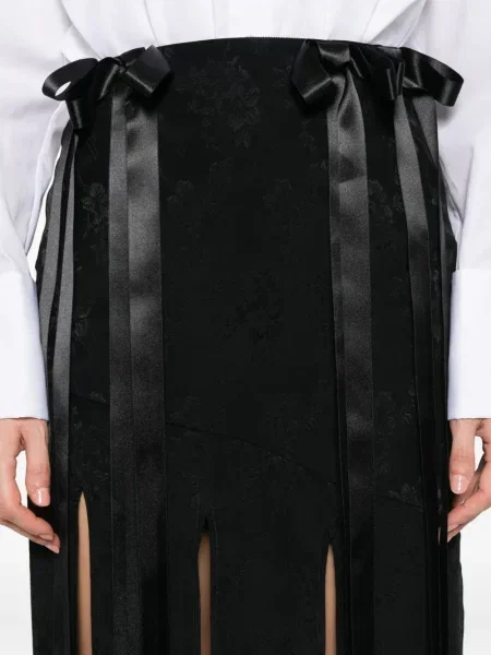 Fustă midi Simone Rocha cu funde până la genunchi negru