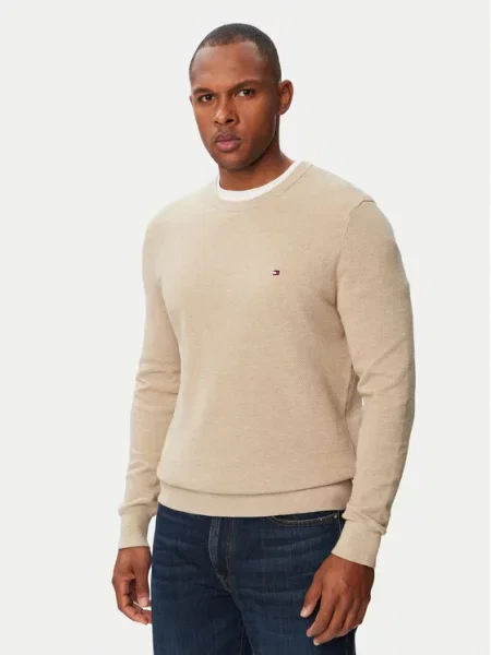 Tommy Hilfiger Pulover Essential deschis bej
